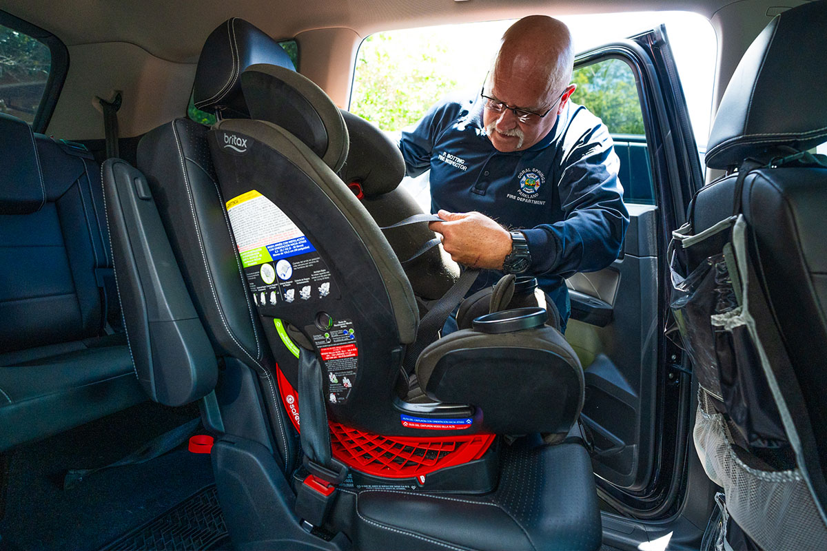 Police department shop car seat installation