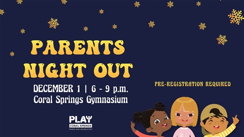 Parents Night Out graphic with stars and children